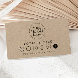 Chique Typografie Kraft Logo Business Reward 6 Pun Klantenkaartje