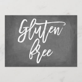 Chique typografie krijtbord Gluten vrij print Kaart