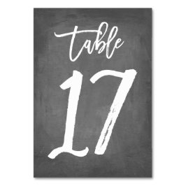 Chique Typografie Krijtbord Tafelnummer | Tabel 17