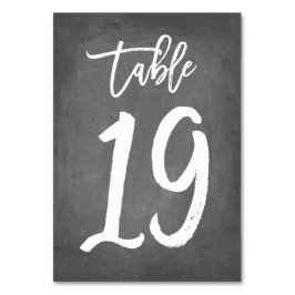 Chique Typografie Krijtbord Tafelnummer | Tabel 19