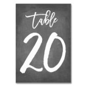 Chique Typografie Krijtbord Tafelnummer | Tabel 20 (Voorkant)