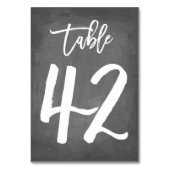 Chique Typografie Krijtbord Tafelnummer | Tabel 42 (Achterkant)