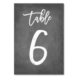 Chique Typografie Krijtbord Tafelnummer | Tabel 6