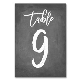Chique Typografie Krijtbord Tafelnummer | Tabel 9