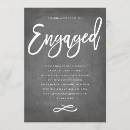 Chique typografie krijtbord verloofd Verloving Kaart