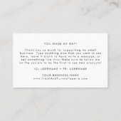 Chique Typografie Logo Business Dank u kaart Visitekaartje (Achterkant)