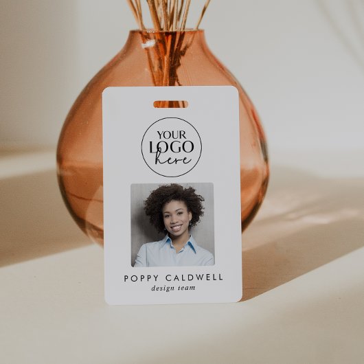 Chique typografie logo foto QR-code bedrijfs-ID Badge