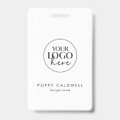 Chique typografie logo QR-code personeelskaart Badge (Voorzijde)