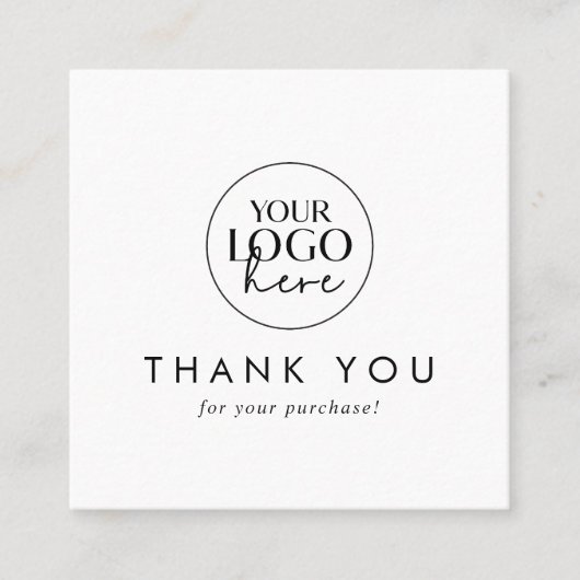 Chique Typografie Logo Social Media Share Bedankt Vierkante Visitekaartje (Voorkant)