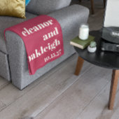 Chique Typografie Magenta Rood Ivoor Aangepaste Br Fleece Deken