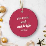 Chique Typografie Magenta Rood Ivoor Aangepaste Br Keramisch Ornament<br><div class="desc">Vet Chic Typografie Magenta Rood Ivoor Modern Custom Wedding Keramisch Ornament</div>