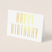 Chique  Typografie Minimalist Happy Birthday Folie Kaarten (Voorkant)