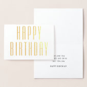 Chique  Typografie Minimalist Happy Birthday Folie Kaarten (Display)