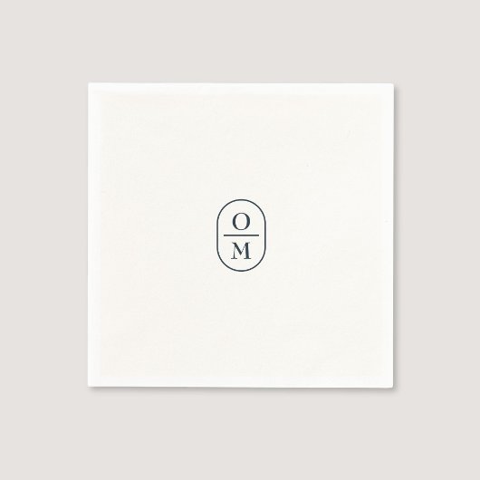 Chique typografie minimalistisch monogram trouwdag servet