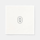 Chique typografie minimalistisch monogram trouwdag servet (Voorkant)