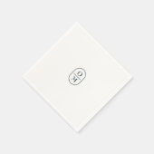Chique typografie minimalistisch monogram trouwdag servet (Hoek)