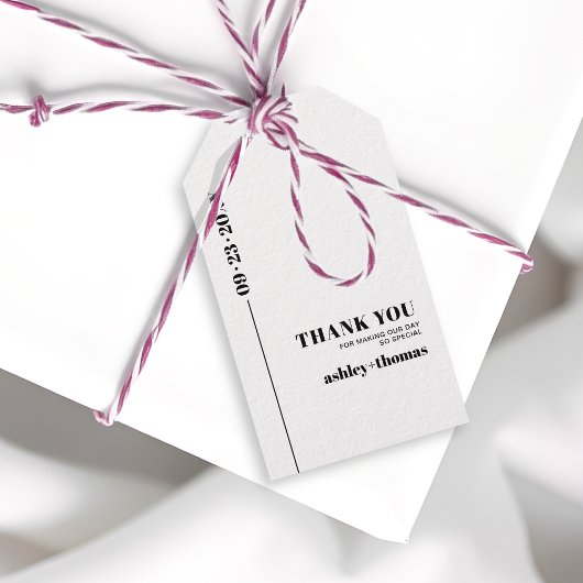 Chique typografie minimalistische Dank je wel brui Cadeaulabel