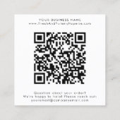 Chique Typografie QR Code Laat een Review Vierkante Visitekaartje (Achterkant)