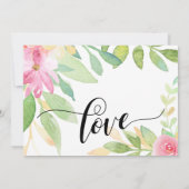 Chique typografie roze boho waterverf bloemen save the date (Achterkant)
