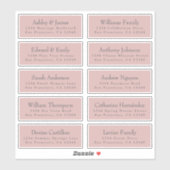 Chique typografie Roze Huwelijksuitnodiging Adresl Sticker (Vel)
