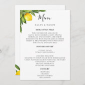Chique Typografie Rustieke Waterverf Lemon Menu (Voorkant / Achterkant)