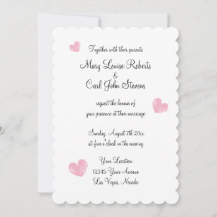 Chique typografie scallop rand bruiloft uitnodigin kaart