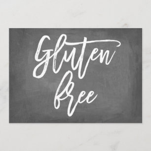 Chique typografie schoolbord gluten vrij print kaart