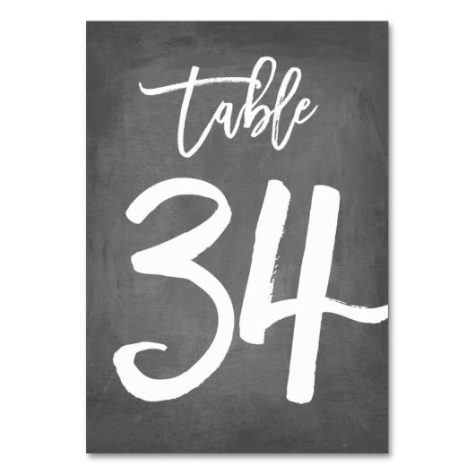 Chique typografie schoolbord tafelnummer | Tafel 3 (Achterkant)