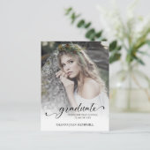 Chique typografie script afstudeerscriptie afstude briefkaart (Staand voorkant)