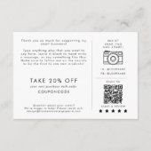 Chique Typografie Small Business Bedankt Bestellen Informatiekaartje (Achterkant)