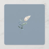 Chique Typografie Stoffig Blauw Bruiloft Menu (Achterkant)