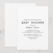 chique typografie | uitnodiging tot baby shower (Voorkant / Achterkant)