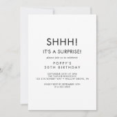 Chique typografie verrassingsfeest uitnodiging (Voorkant)