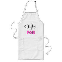 Chique Typografie Vijftig + FAB 50ste verjaardag Lang Schort