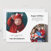 Chique Typografie Vrolijk Kerstfeest Arch Foto Feestdagenkaart (Achterkant)