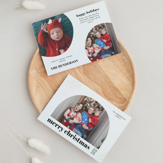 Chique Typografie Vrolijk Kerstfeest Arch Foto Feestdagenkaart