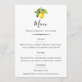 Chique Typografie Waterverf Lemon Bruiloft Menu (Voorkant)