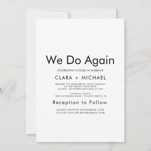 Chique typografie "We Do Again" hernieuwde belofte Kaart (Voorkant)