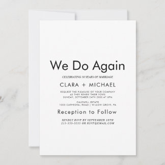 Chique typografie "We Do Again" hernieuwde belofte Kaart