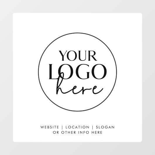 Chique Typografie Zakelijk Aangepaste Logo Raamsticker (Vel)