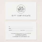 Chique Typografie Zakelijk Logo Cadeaubon Visitekaartje (Voorkant /achterkant)