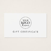 Chique Typografie Zakelijk Logo Cadeaubon Visitekaartje (Voorkant)