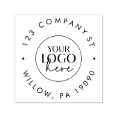 Chique Typografie Zakelijk Logo Circulair Adres Zelfinktende Stempel (Design)