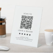 Chique Typografie Zakelijk QR Code Laat een Review Reclamebord Met Voetstuk (Insitu)