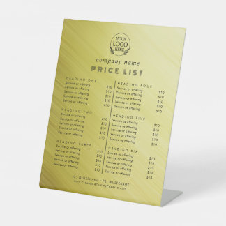 Chique Typografie Zakelijke diensten prijslijst Reclamebord Met Voetstuk