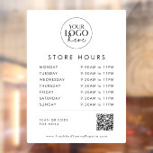 Chique Typografie Zakelijke Logo QR Code Store Ure Raamsticker (Vel 2)