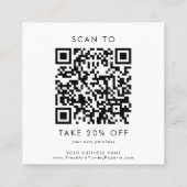 Chique Typografie Zakelijke QR Code Dank u Kortingskaartje (Achterkant)