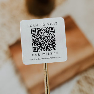Chique typografie zakelijke trouwwebsite QR-code Vierkante Sticker