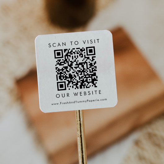 Chique typografie zakelijke trouwwebsite QR-code Vierkante Sticker