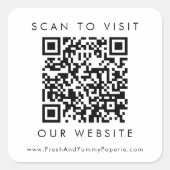 Chique typografie zakelijke trouwwebsite QR-code Vierkante Sticker (Voorkant)
